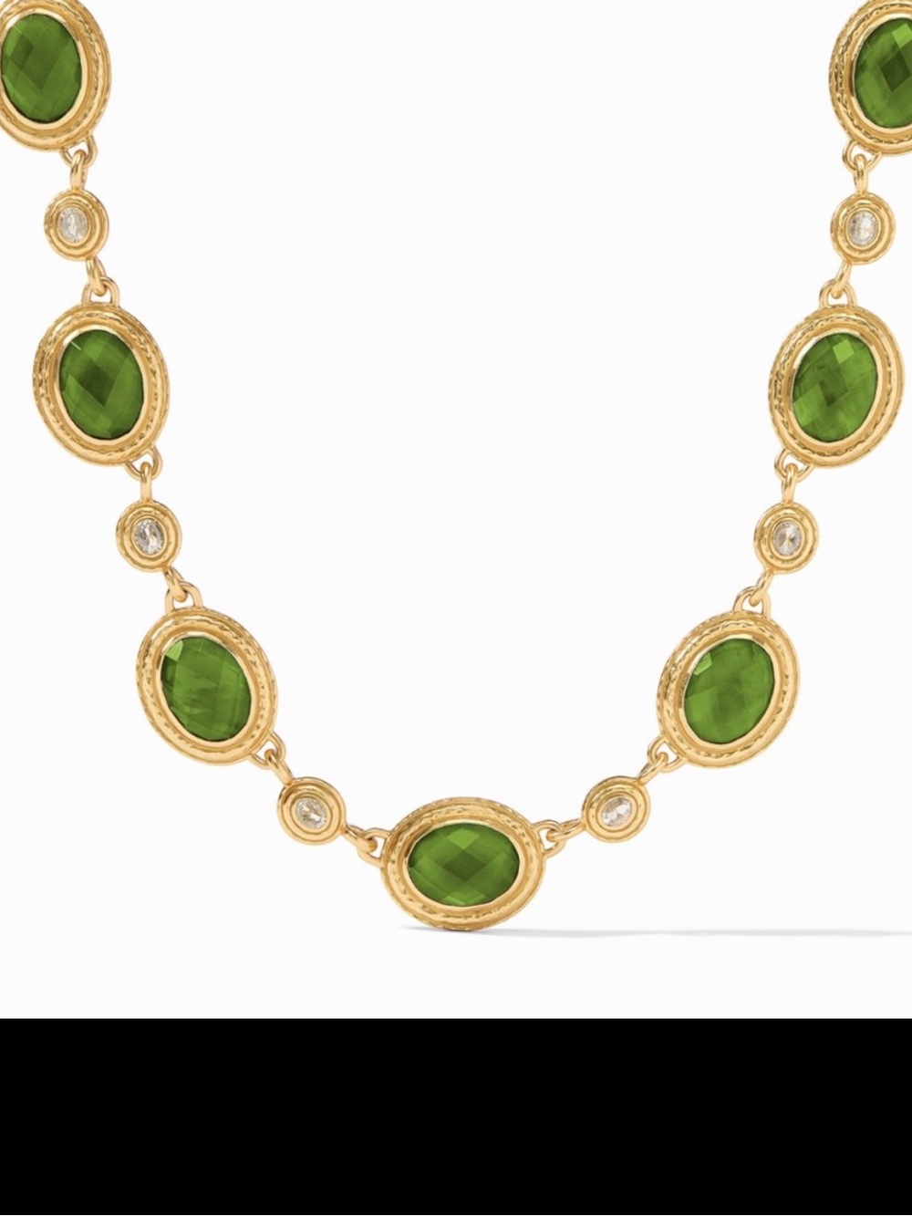 JULIE VOS® Tudor Stone Necklace in Iridescent Jade Green